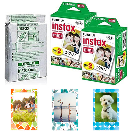 Buy Fujifilm Instax Mini Instant Film 10 Sheets×5 Pack + 3 Photo Magnet Frames in India