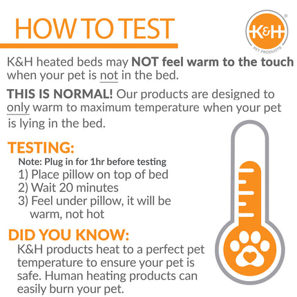 K&H Pet Products Heated Thermo-Kitty Mat, Indoor Heated Cat Bed, Pet Heat Pad for Indoor Cats and Small Dogs, Cat Heating Pad, Electric Thermal Warming Cat Bed Mat, Mocha/Tan 12.5 X 25 Inches