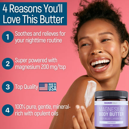Magnesium Body Butter - Nighttime Magnesium Cream - Lightly Scented (Lavender)