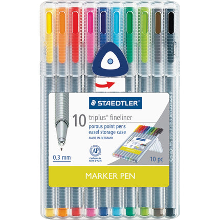 Buy Staedtler Triplus Fineliner Pens, Pack of 10, Assorted Colors (334 SB10A604) in India India
