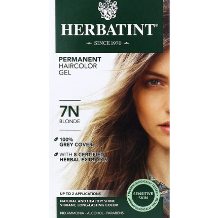 Buy Herbatint Permanent Haircolor Gel, 7N Blonde, Alcohol Free, Vegan, 100% Grey Coverage - 4.56 oz in India India