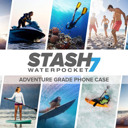 Stash7 Waterproof Phone Pouch w/Long Lanyard | IPX8 Adventure Grade Cellphone Dry Bag Case, Fits iPhone 15 Pro Max,14 Pro Max, 13 Pro Max, XS, XR, Galaxy S21, for Snorkeling, Kayaking, Cruise Orange