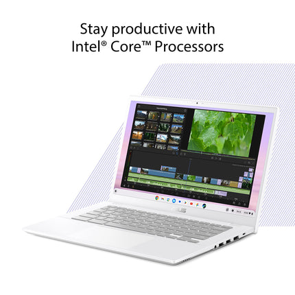 ASUS Chromebook Plus CX34 Laptop, 14" Display (1920x1080), Intel® Coreâ„¢ i3-1215U Processor, 8GB RAM, 256GB UFS Storage, ChromeOS, White, CX3402CBA-DH386-WH