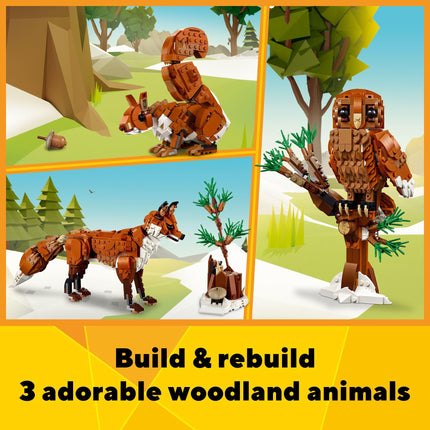 Buy LEGO Creator 3 in 1 Forest Animals: Red Fox Toy, Transforms to Owl Toy Figure or to Squirrel Toy in India