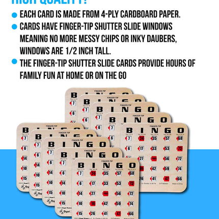 Buy Regal Bingo Finger-Tip Shutter Bingo Cards with Sliding Windows - 25 Bingo Shutter Cards - Ideal for in India.