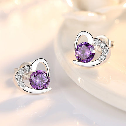 Maxbell Tender Love Heart-Shaped Earrings - Elegant Silver-Plated Jewelry for Women