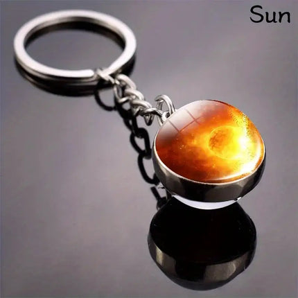 Solar System Keychain with Luminous Moon – Perfect Space Gift