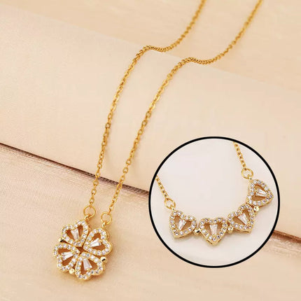 Maxbell Four-Leaf Flower Diamond Necklace: Elegant Clavicle Chain for Women