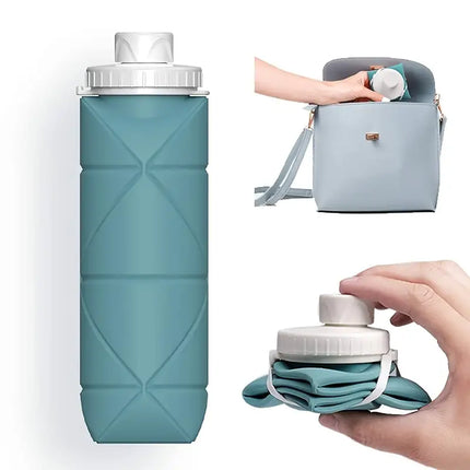 Collapsible Water Bottle::Silicone Foldable Water Bottle