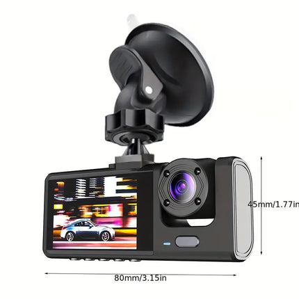 MaxbellDash Cam | Dual 1080P Camera with IR Night Vision, Loop Recording & 2-inch IPS Display: Superior Safety & Clarity