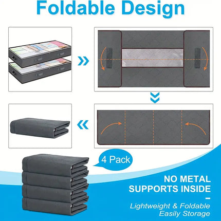 Underbed Storage Box with Foldable Design 