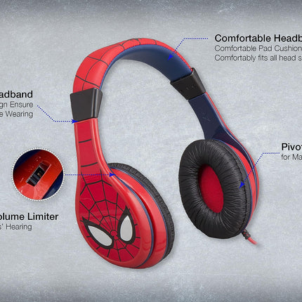 buy eKids Spiderman Kids Headphones, Adjustable Headband, Stereo Sound, 3.5Mm Jack, Wired, Tangle-Free, in india