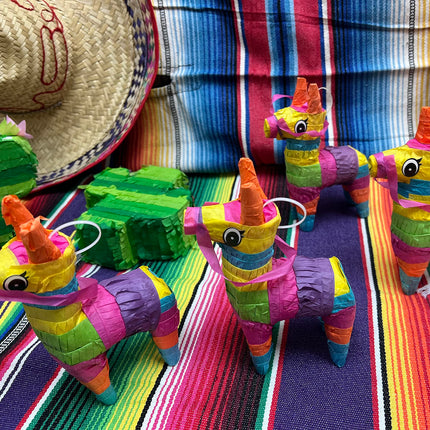 GIFTEXPRESS 6 Pack 4"X7" Mini Donkey Pinata, Little Rainbow Llama Pinata for Birthday, Cinco De Mayo, Fiestas Decorations Party Favors