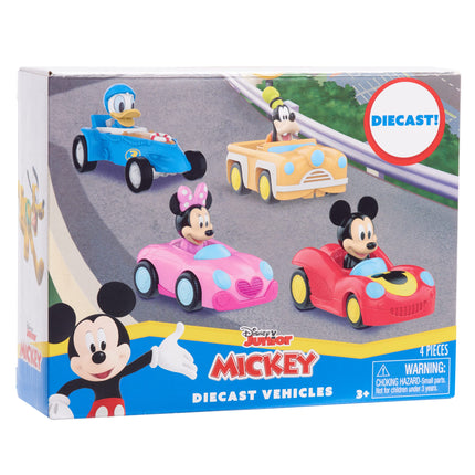 Mickey Mouse Diecast Vehicle 4-Piece Set, Packaging Styles May Vary, Officially Licensed Kids Toys for Ages 3 Up, Amazon Exclusive