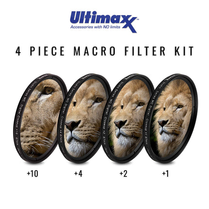 buy 77MM Ultimaxx Professional Four Piece HD Macro Close-up Filter Kit (1, 2, 4, 10 Diopter Filters) in India