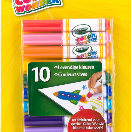 Crayola Color Wonder Markers, Mess Free Coloring, 10 Count, Age 3, 4, 5, 6