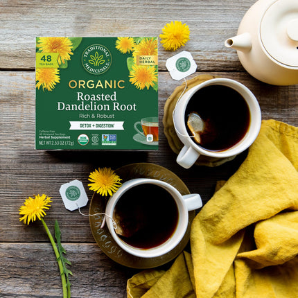 Buy Traditional Medicinals Tea, Organic Roasted Dandelion Root, Supports Kidney Function & Healthy Digestion, 48 Tea Bags in India