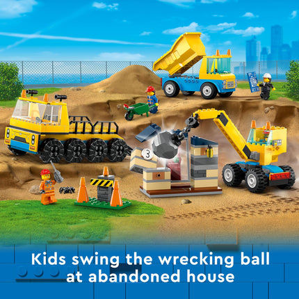 Buy LEGO City Construction Trucks and Wrecking Ball Crane 60391 Building Toy Set for Toddler Kids Ages 4 in India.