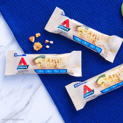 Buy Atkins Snack Bar, Lemon Bar, 13g Protein, 3g Net Carbs, 1g Sugar, Made with Real Almond Butter, in India