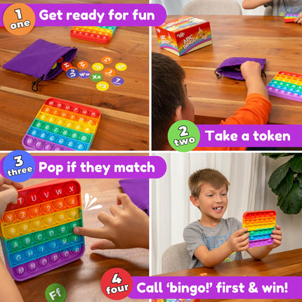Buy The Fidget Game ABC Bingo Games for Kids - Six Educational Alphabet Bingo Popping Mats for Preschool in India