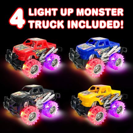 buy ArtCreativity Light Up Monster Trucks for Boys and Girls, 4-Pack Toy Truck Set in India