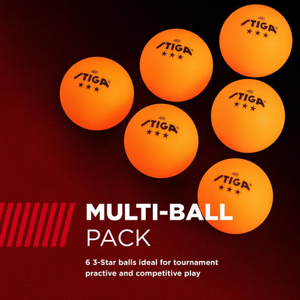 Buy STIGA 6-Pack Orange 3 Star Table Tennis Balls | 40mm ITTF Regulation Size and Weight Ping Pong Balls in India