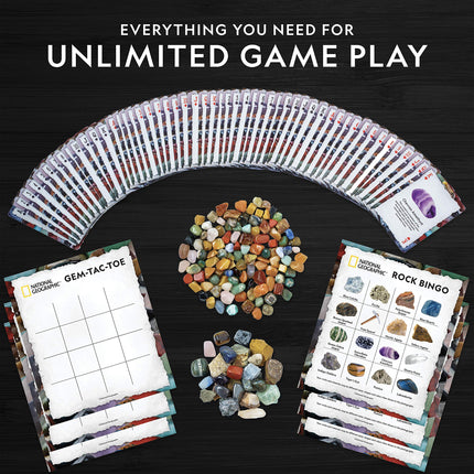 Buy NATIONAL GEOGRAPHIC Rock Bingo Game - Play Mineral Memory, Gemstone Trivia, & Card Games Collection in India.
