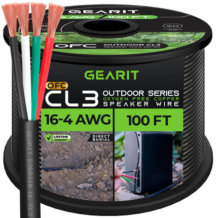 buy GearIT 16/4 Speaker Wire (100 Feet) 16AWG Gauge in India