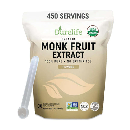 Buy Durelife Organic 100% Pure Monk Fruit sweetener, No Erythritol, Monkfruit Extract Powder, USDA Organic Certified in India