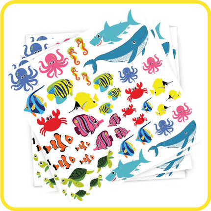 READY 2 LEARN Foam Stickers - Sea Life - Pack of 168 - Self-Adhesive Stickers for Kids - 3D Puffy Ocean Stickers for Laptops, Party Favors and Crafts