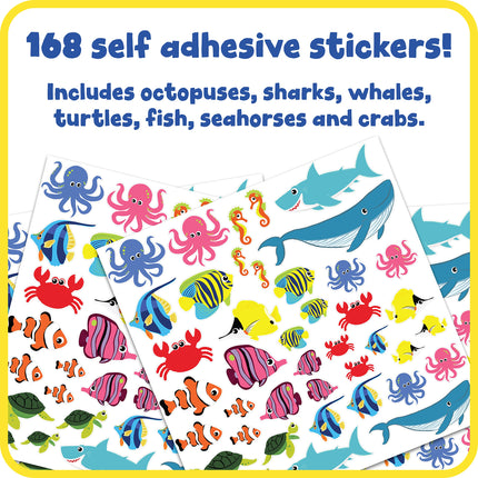 READY 2 LEARN Foam Stickers - Sea Life - Pack of 168 - Self-Adhesive Stickers for Kids - 3D Puffy Ocean Stickers for Laptops, Party Favors and Crafts