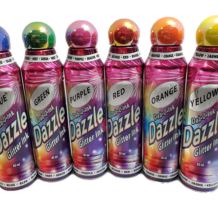 Dazzle Glitter Bingo Dauber/Dabber Ink 6-Pack Mixed Colors