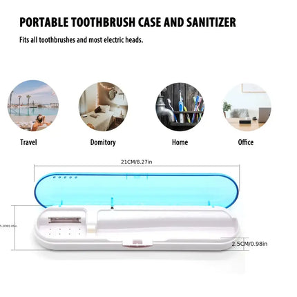 Maxbell Smal Portable Manual Toothbrushes UV-LED Sanitizing Case for Travel