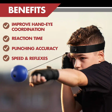Enhance Your Training with Boxing Reflex Ball Set - Includes Ball & Headband for Reaction Speed