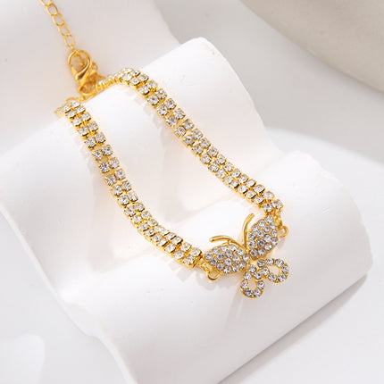 Maxbell Butterfly Chain Anklet -Rhinestone Ankle Bracelet for Women | Trendy & Elegant
