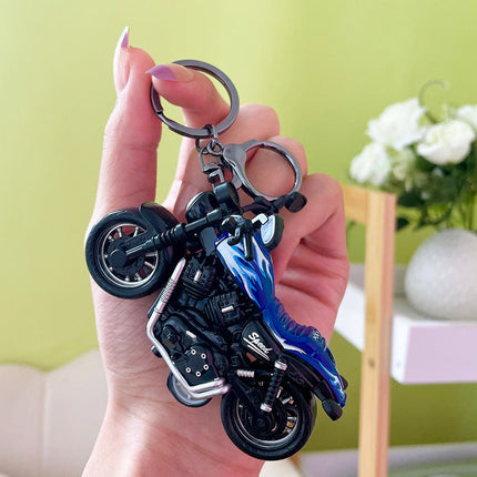 Maxbell Harley Motorcycle 3D Keychain: Fashionable Pull-Back Accessory for Bikers