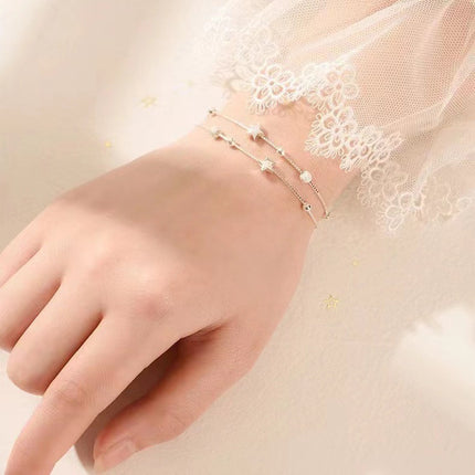 Maxbell Double Layer Star Bracelet - Stylish Girls Accessories for a Twinkling Look |