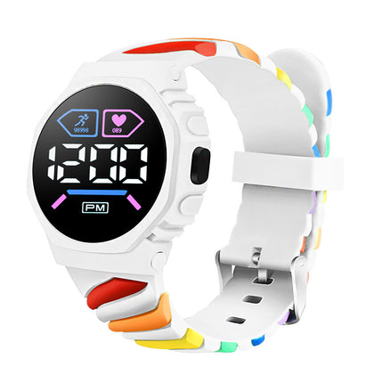 Maxbell Rainbow LED Watch: Stylish Digital Sports Fashion for Students