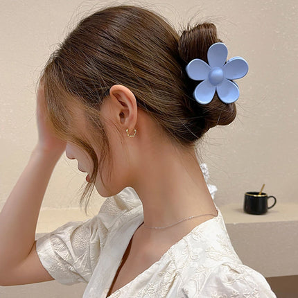 Maxbell Big Flower 2 Psc Random Color Clip - Elegant Korean Five-Petal Flower Hair Accessory for Women