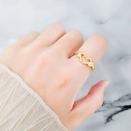 Maxbell Two Hands Heart Ring for Women - Embrace Love and Elegance