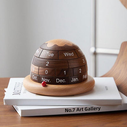 Maxbell Wooden Desktop Calendar: Multi-Functional Toy & Décor Rotatable Design for Daily Rituals
