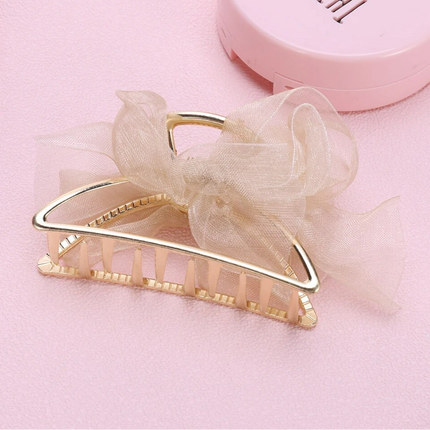 Maxbell Metal Hair Claw with Pearl Tassel: Vintage Geometric Hairpins for Women - Elegant Hair Jewelry