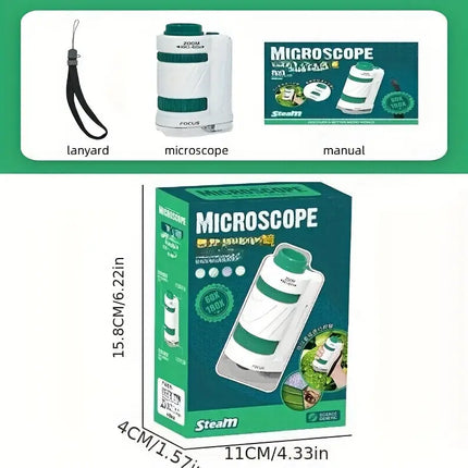 Mini Microscope-Pocket Microscope-Portable Microscope-STEM Toys-Science Experiment