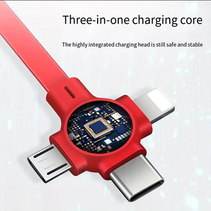 3-in-1 Retractable USB Fast Charging Cable with Phone Holder