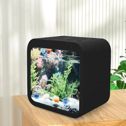 Modern Mini Fish Tank With LED Light for Home and Office- (Color May Vary)