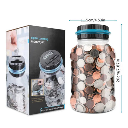 Digital Piggy Bank::Digital Counting Money Jar::Savings Jar::Coin Counter::Money Saving Jar