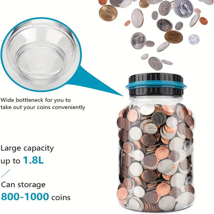 Digital Piggy Bank::Digital Counting Money Jar::Savings Jar::Coin Counter::Money Saving Jar