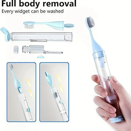 Maxbell Portable Toothbrush Kit Folding Soft Bristle Toothbrush | 2-in-1 Travel Design with Toothpaste Holder