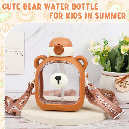 Teddy bear water bottle for kids- Cartoon water bottle for school kids
