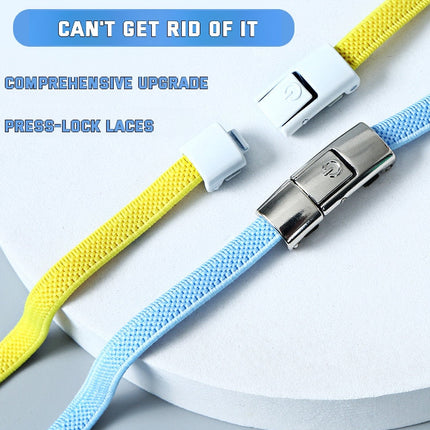 Elastic No-Tie Shoelaces with Press Lock: Slip-On Laces for Easy Wear- White